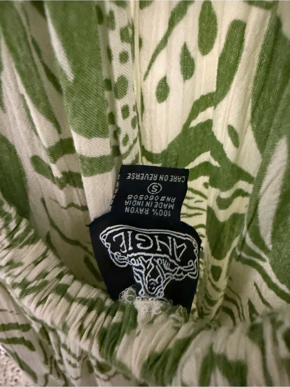Angie Green and Cream Printed Maxi Dress - Picture 5 of 5